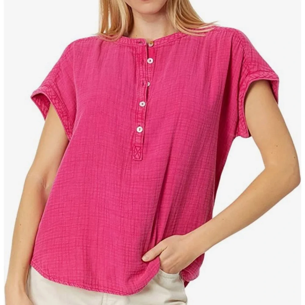 Faherty Dream Cotton gauze Desmond top - Picture 2 of 8